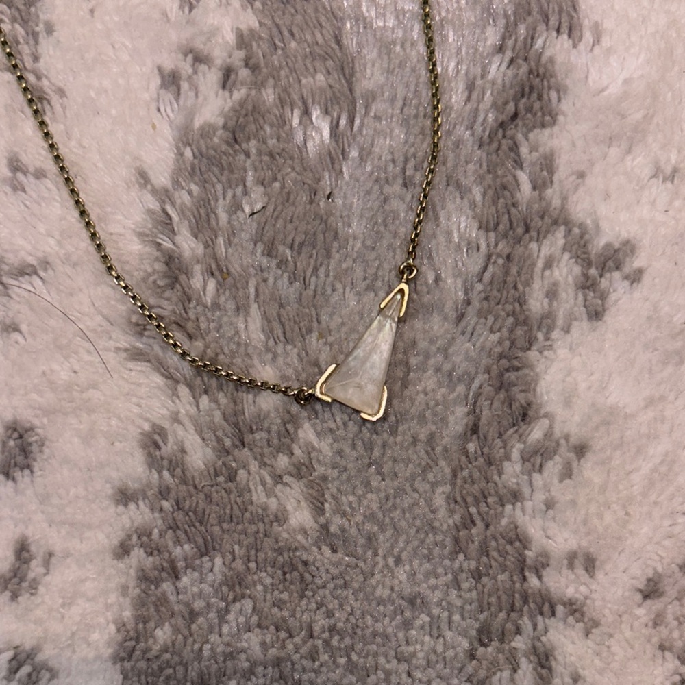 Kendra Scott Elegant Gold and Cloudy White Triangle Pendant Necklace